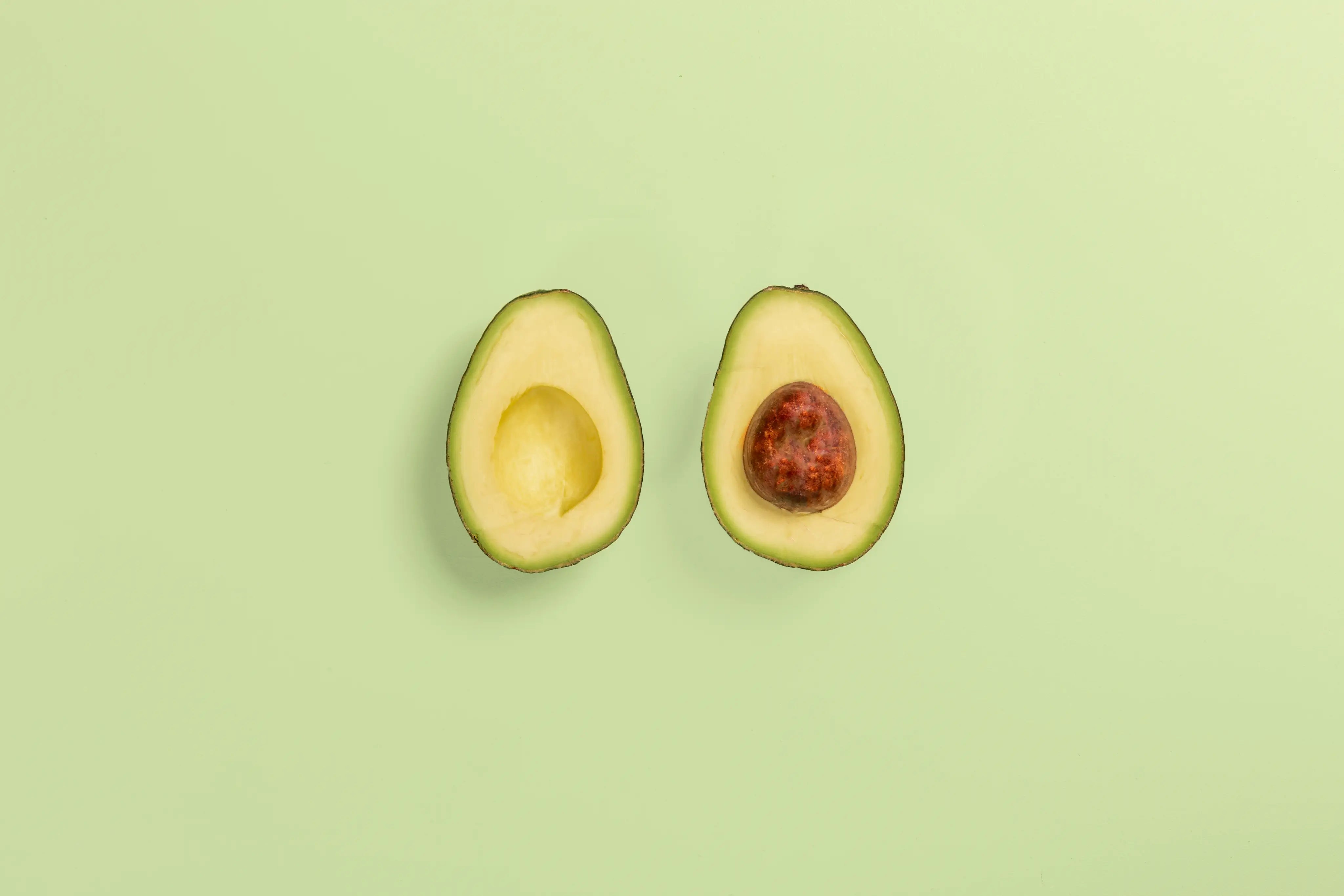 two avocado slices