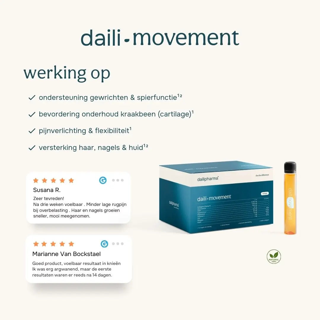 Daili Movement supplement Gewrichten - Spierfunctie Dailipharma