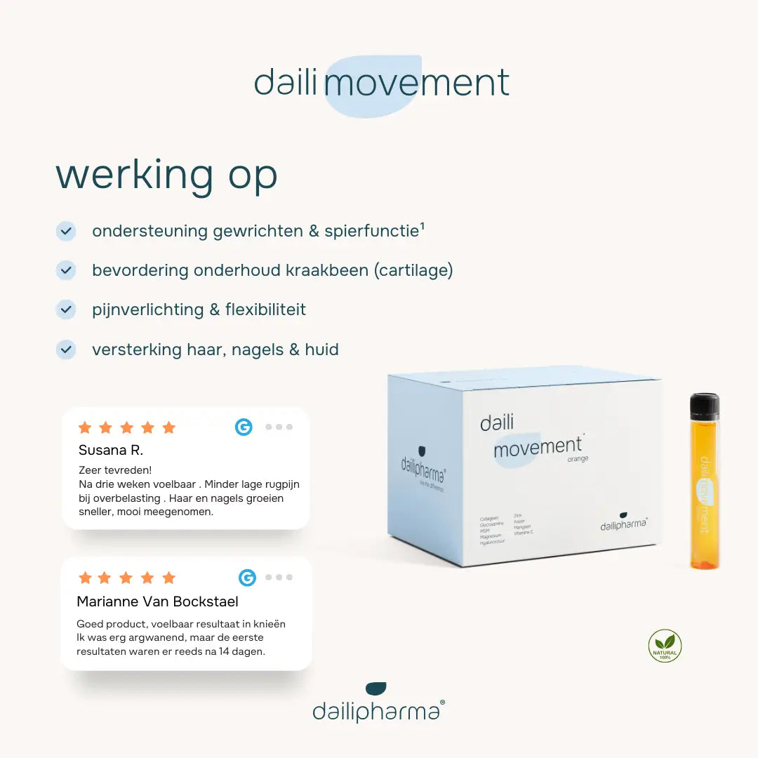 Daili Movement (Joints, Cartilage, Hair, Nails, Skin) | 4 weeks